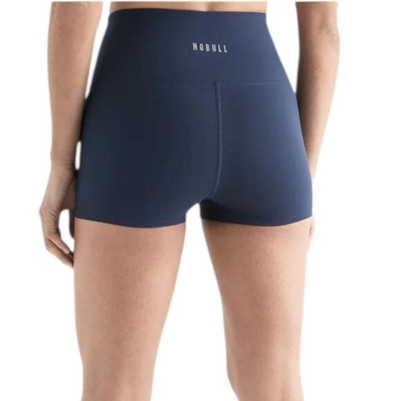 NOBULL Shorts Womens XS Navy Blue Just The Works High Rise Compression Made USA - Picture 2 of 12